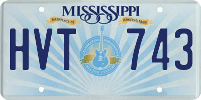 MS license plate HVT743