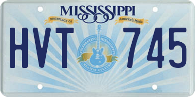 MS license plate HVT745