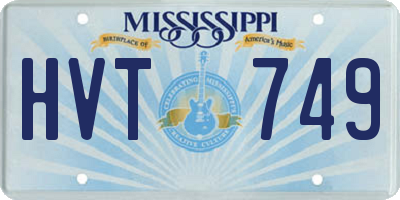 MS license plate HVT749