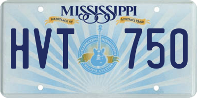 MS license plate HVT750