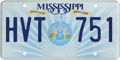 MS license plate HVT751