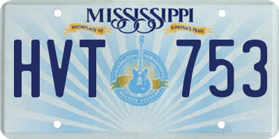 MS license plate HVT753