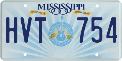 MS license plate HVT754