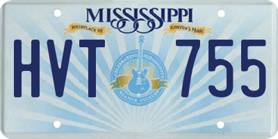 MS license plate HVT755