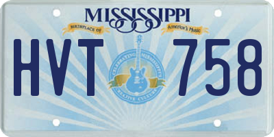 MS license plate HVT758