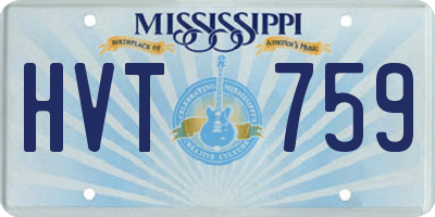MS license plate HVT759