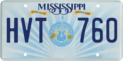 MS license plate HVT760