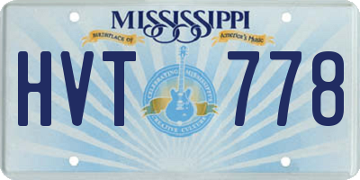 MS license plate HVT778