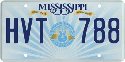 MS license plate HVT788
