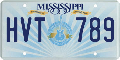 MS license plate HVT789