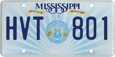 MS license plate HVT801