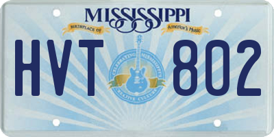 MS license plate HVT802