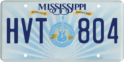 MS license plate HVT804