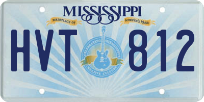 MS license plate HVT812