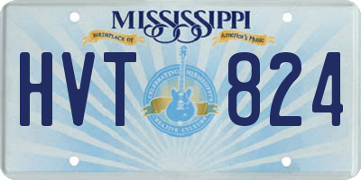 MS license plate HVT824