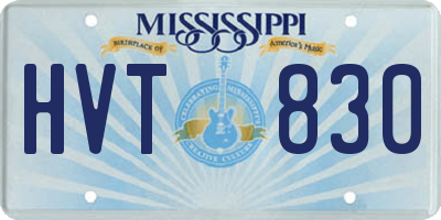 MS license plate HVT830