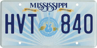 MS license plate HVT840