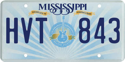 MS license plate HVT843