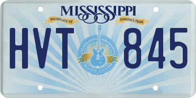 MS license plate HVT845