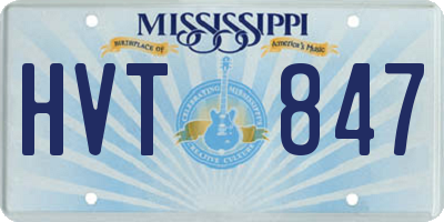 MS license plate HVT847