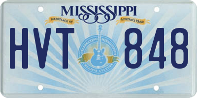 MS license plate HVT848