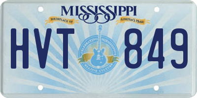 MS license plate HVT849