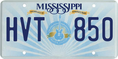 MS license plate HVT850
