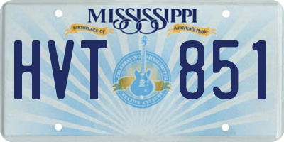 MS license plate HVT851