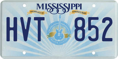 MS license plate HVT852