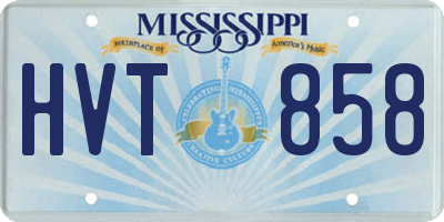 MS license plate HVT858