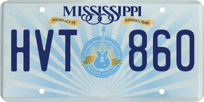 MS license plate HVT860