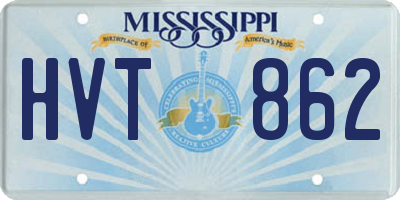 MS license plate HVT862