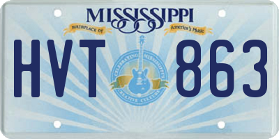 MS license plate HVT863