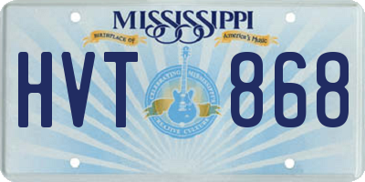 MS license plate HVT868