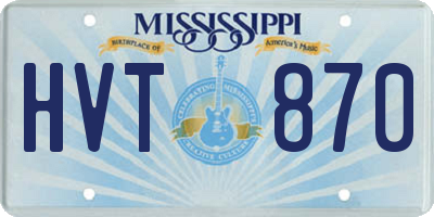MS license plate HVT870