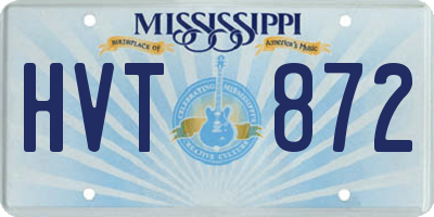MS license plate HVT872