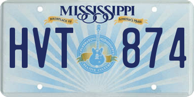 MS license plate HVT874