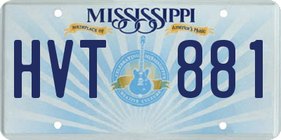 MS license plate HVT881