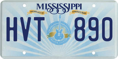 MS license plate HVT890