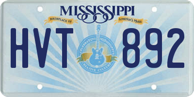 MS license plate HVT892