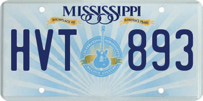 MS license plate HVT893