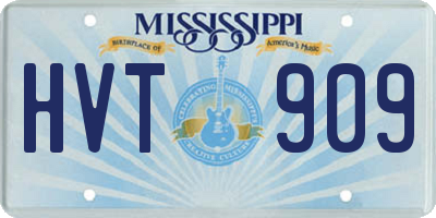 MS license plate HVT909
