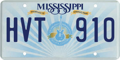 MS license plate HVT910