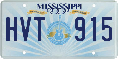 MS license plate HVT915
