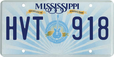 MS license plate HVT918