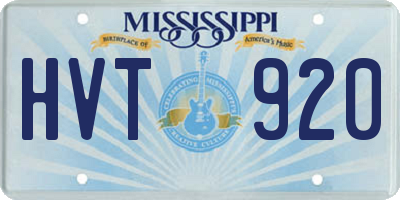 MS license plate HVT920
