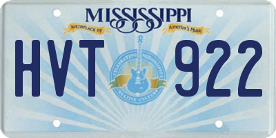 MS license plate HVT922