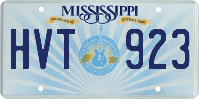 MS license plate HVT923
