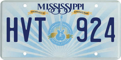 MS license plate HVT924