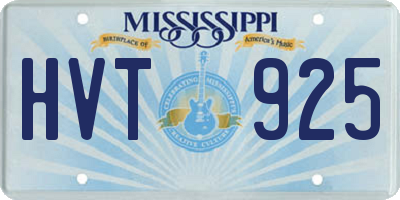 MS license plate HVT925